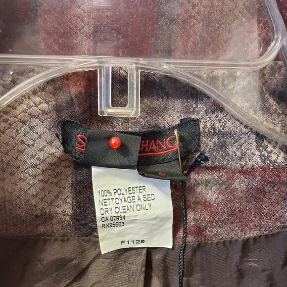 NWT Simon Chang Purple Multicolor Double-Breasted Blazer Jacket 6 S - Picture 14 of 14